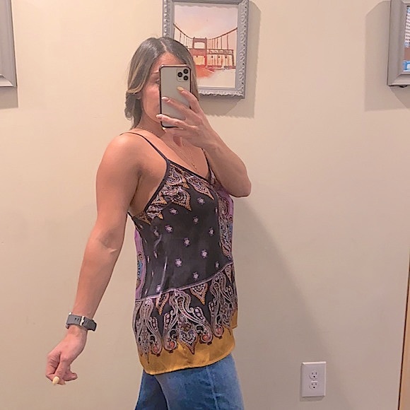 Express Faux Silk Satin Bandana Cami Tank Size S - Picture 3 of 13